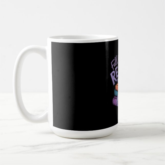 Fall in Love with Reading Cozy Books Autumn Vibes Coffee Mug (Left)