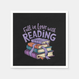 Fall in Love with Reading Cozy Books Autumn Vibes Napkin