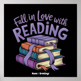 Fall in Love with Reading Cozy Books Autumn Vibes Poster