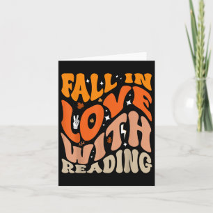 Fall In Love With Reading Groovy Autumn Thanksgivi Card