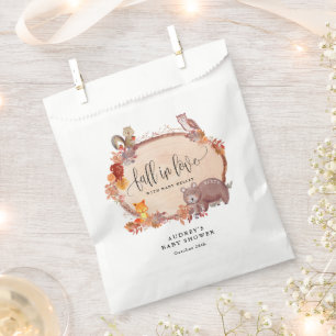 Fall in Love Woodland Animals, Rustic Baby Shower Favour Bag
