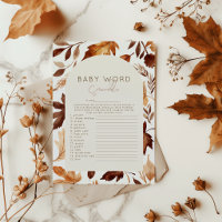 Fall In Love 'Word Scramble' Baby Shower Game