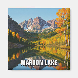 Fall in Maroon Lake Colorado Travel Magnet