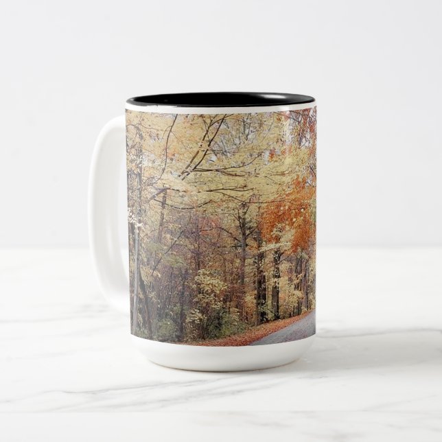 Fall In Pure Michigan Cozy Two-Tone Coffee Mug (Front Left)