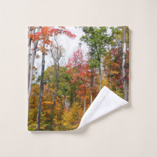 Fall in the Forest Colourful Autumn Photography Wash Cloth