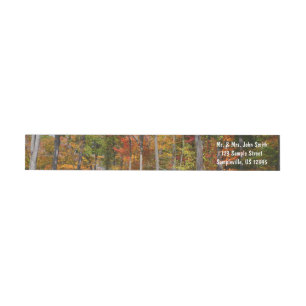 Fall in the Forest Colourful Autumn Photography Wrap Around Label