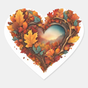 Fall Inspired Heart Sticker