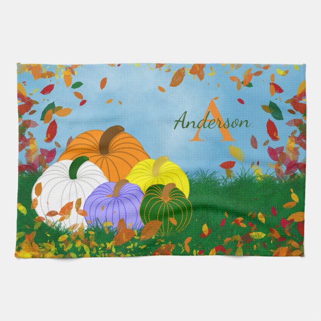 Fall into Autumn Kitchen Towel (Horizontal)