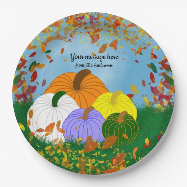 Fall into Autumn Paper Plate (Front)
