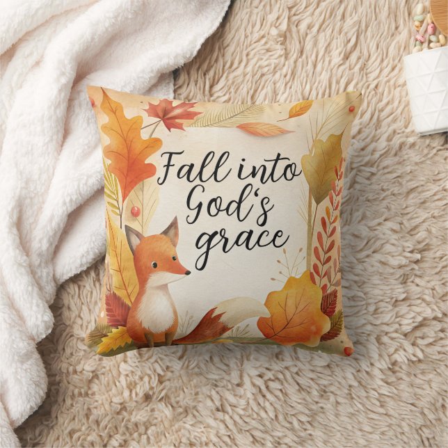 Fall Into God's Grace Throw Pillow (Blanket)