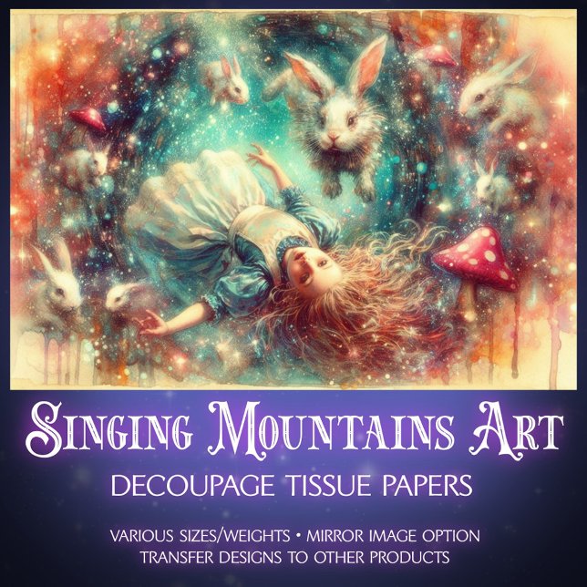 Fall Into Imagination Alice Fantasy Art Decoupage Tissue Paper (Creator Uploaded)