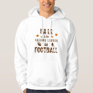 Fall Is For Falling Leaves and Football Brown Hoodie