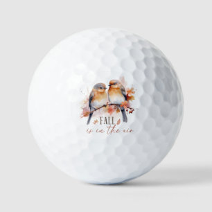 Fall Is In The Air – Cute Birds & Autumn Leaves Golf Balls
