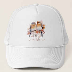 Fall Is In The Air – Cute Birds & Autumn Leaves Trucker Hat