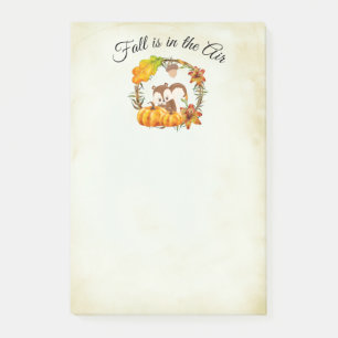 Fall is in the Air Squirrel & Pumpkins Post-it Notes