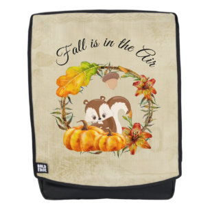 Fall is in the Air Typography with Squirrel Backpack