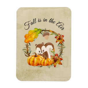 Fall is in the Air Typography with Squirrel Magnet