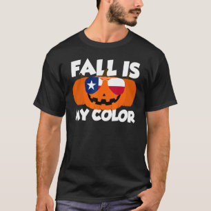 Fall Is My Colour Thanksgiving Pumpkin Texas Glass T-Shirt