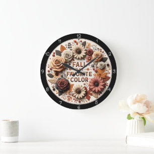 Fall Is My Favorite Color Autumn Large Clock