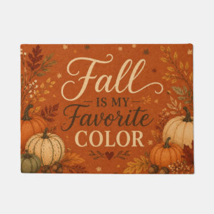 Fall Is My Favorite Color Pumpkin and Leaves Autum Doormat