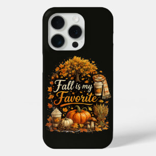 Fall is My Favourite Cozy Autumn Pumpkins Leaves iPhone 15 Pro Case