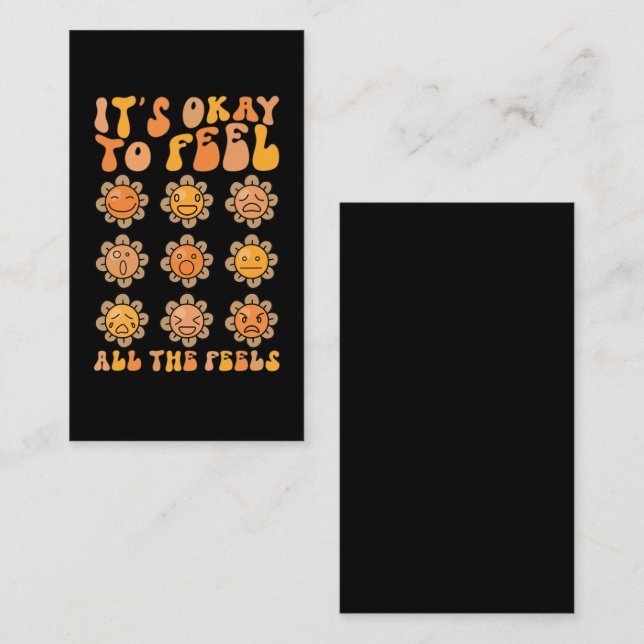  Fall Its Okay To Feel All The Feels Mental Health Business Card (Front/Back)