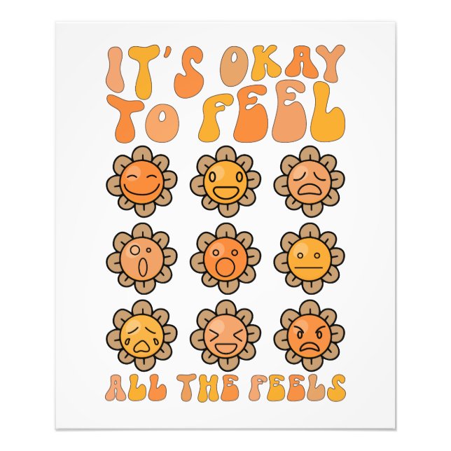  Fall Its Okay To Feel All The Feels Mental Health Photo Print (Front)