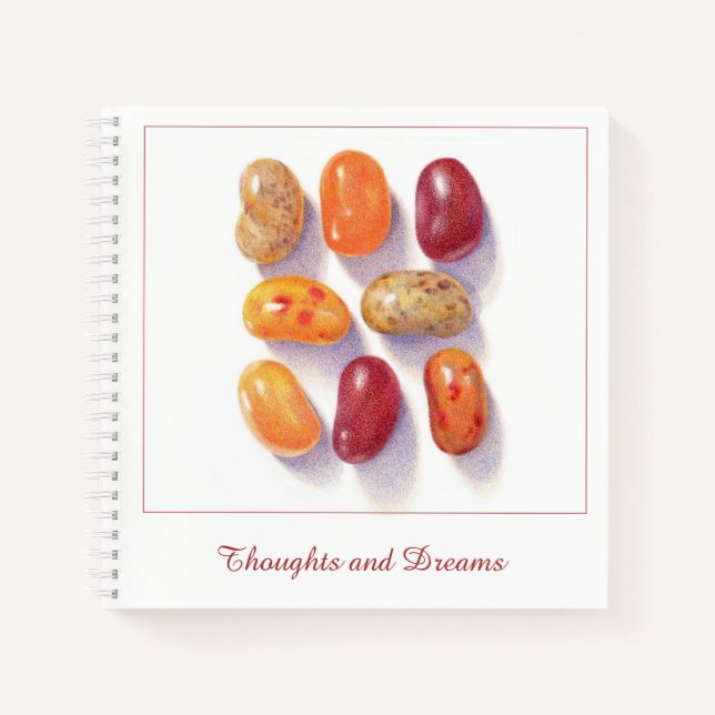 FALL JELLY BEANS 8.5x8.5 Spiral Notebook (Front)
