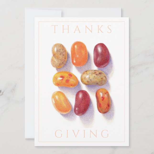 FALL JELLY BEANS Thanksgiving 5.5x7.5 Flat Card (Front)