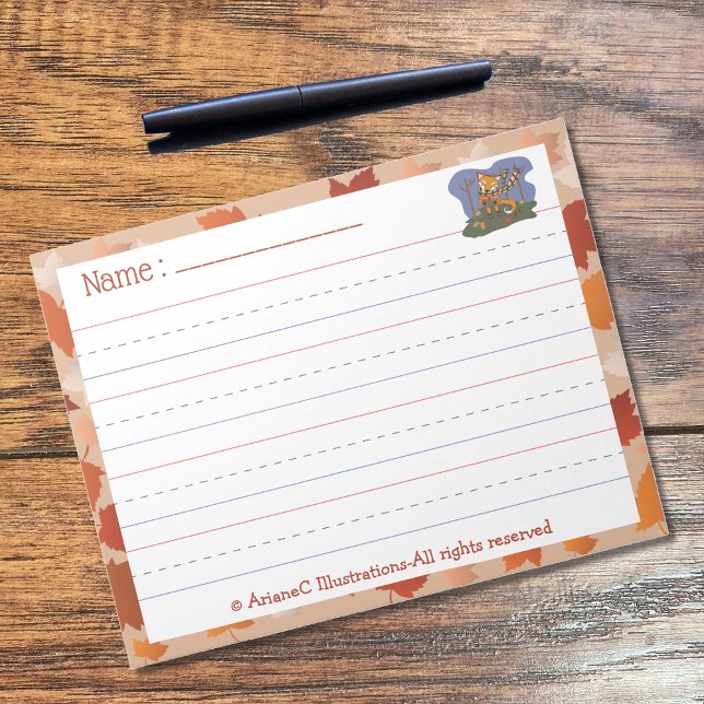 Fall Kid Handwriting Practice Notepad (Creator Uploaded)