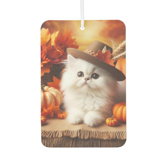 Fall Kitten with Hat Air Freshener (Front)