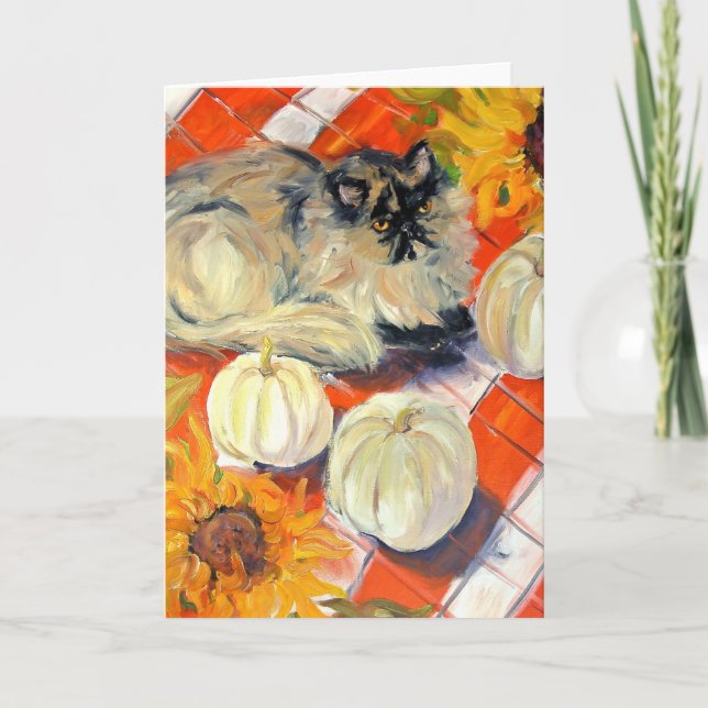 FAll Kitty Greeting card (Front)