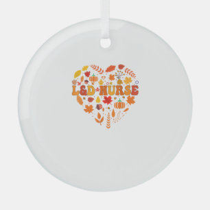 Fall L&D Nurse Thanksgiving Groovy Labour And Deli Glass Ornament