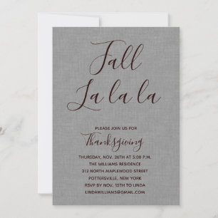 Fall la la la Thanksgiving Dinner Invitation