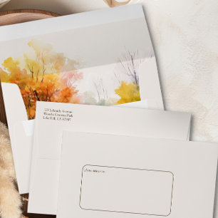 Fall Lake Neutral Country Wedding Invitation Envelope