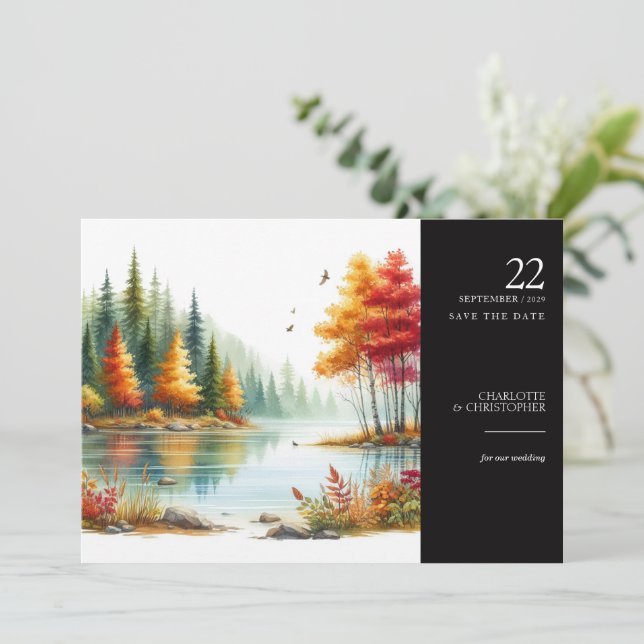 Fall Lake Save The Date (Standing Front)