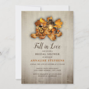 Fall Lantern Rustic Bridal Shower Invitation