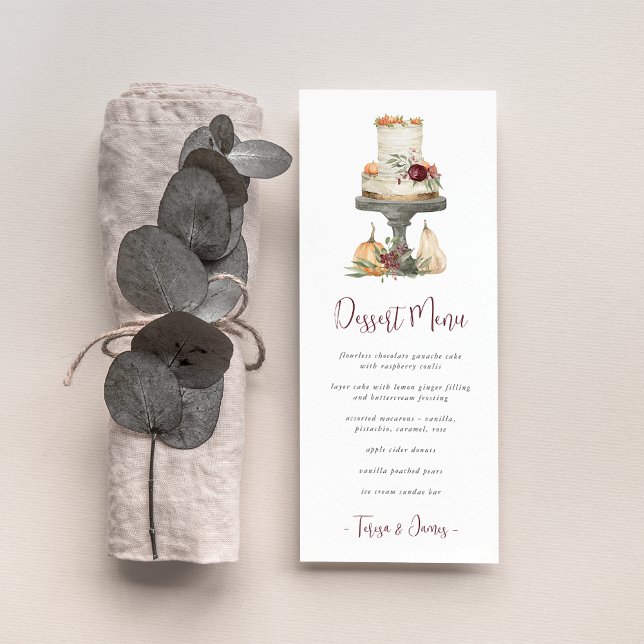 Fall Layer Cake Personalized Dessert Menu (Creator Uploaded)