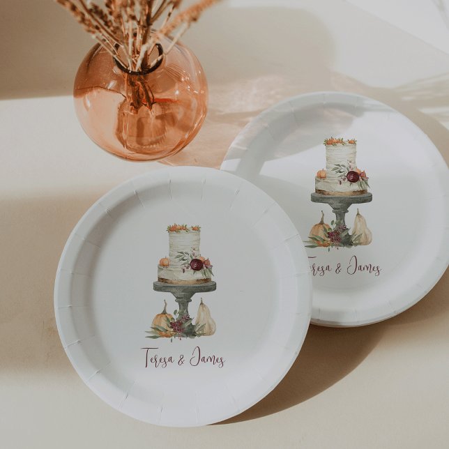 Fall Layer Cake Personalized Paper Plate (Creator Uploaded)