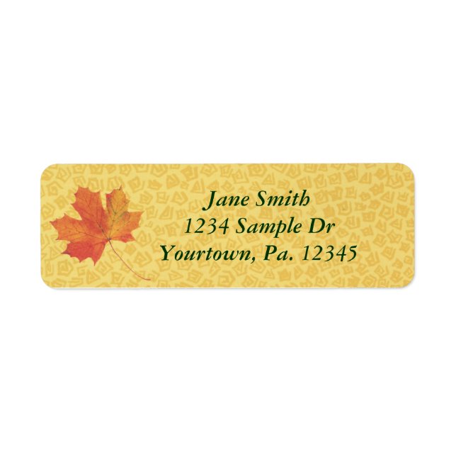 Fall Leaf Address Label (Front)