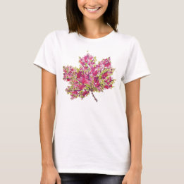 Fall Leaf Art - Boho Watercolor In Purple T-Shirt