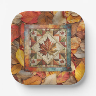 Fall Leaf Autumn Colourful Leaves Paper Plate