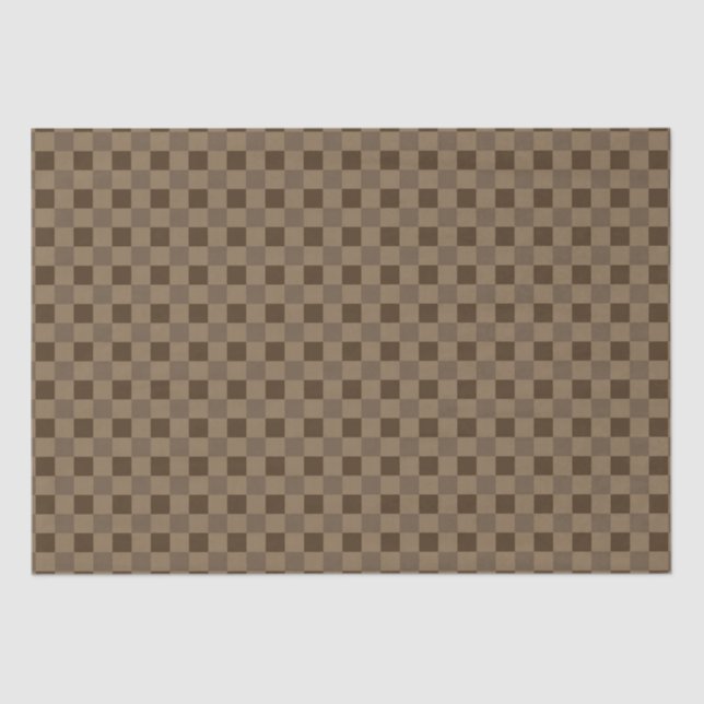 Fall Leaf Brown Squares Tissue Paper (Front)