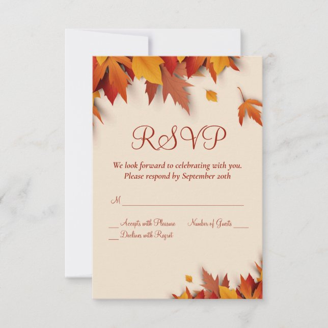 Fall Leaf Classic RSVP Card (Front)