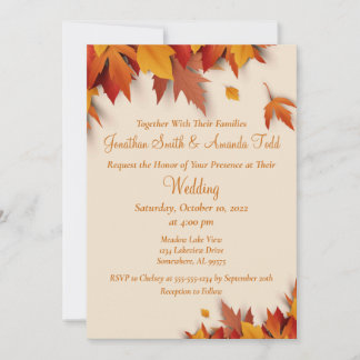 Fall Leaf Classic Wedding Invitation