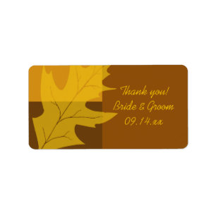 Fall Leaf Colour Block Wedding Thank You Favour Ta Label