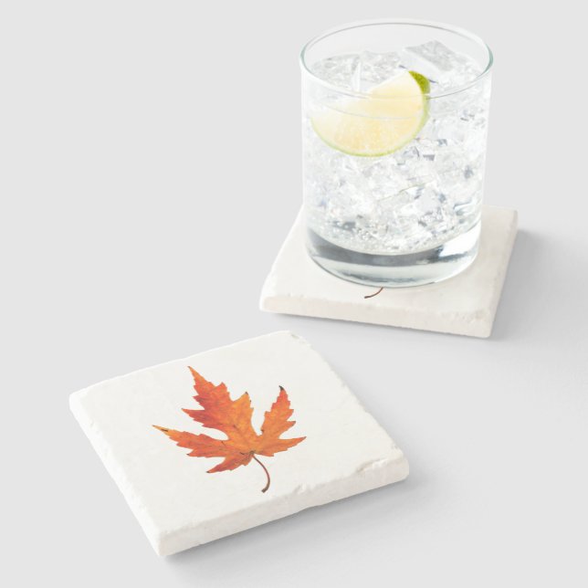Fall Leaf - Fall Colour - Stone Coaster (Side)