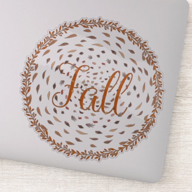 Fall leaf leaves whirlwind sticker (Detail)