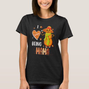 Fall Leaf Mama Pumpkin Snowman Thanksgiving Autumn T-Shirt