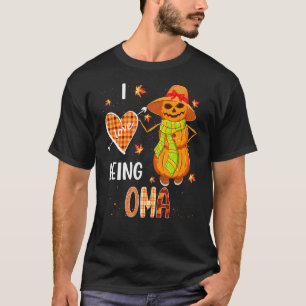 Fall Leaf Oma Pumpkin Snowman Thanksgiving Autumn  T-Shirt